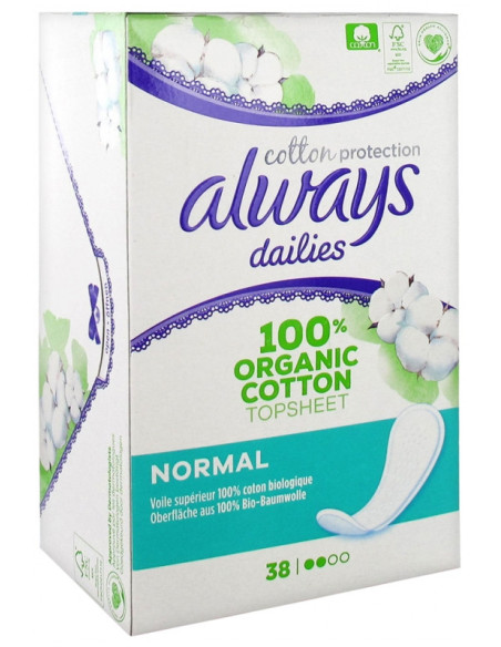 Always Dailies Cotton Protection Normal - 38 Protège Slips