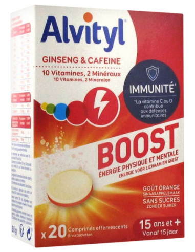 Alvityl Boost Ginseng et Caféine - 20 Comprimés Effervescents