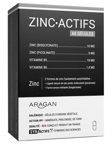 Aragan Synactifs ZincActifs - 60 Gélules