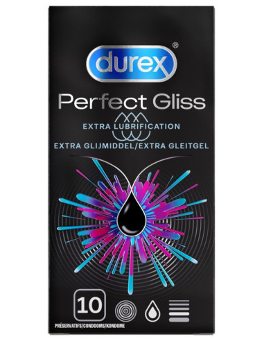 Durex Perfect Gliss Extra Lubrification - 10 Préservatifs