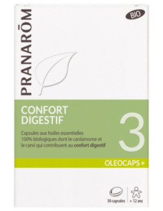 Pranarôm Oléocaps+ 3 Confort Digestif Bio - 30 Capsules