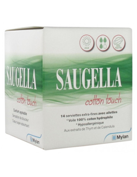 Saugella Cotton Touch super - 14 serviettes