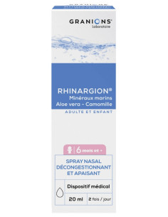 Granions Rhinargion Spray Nasal Décongestionnant et Apaisant - 20 ml