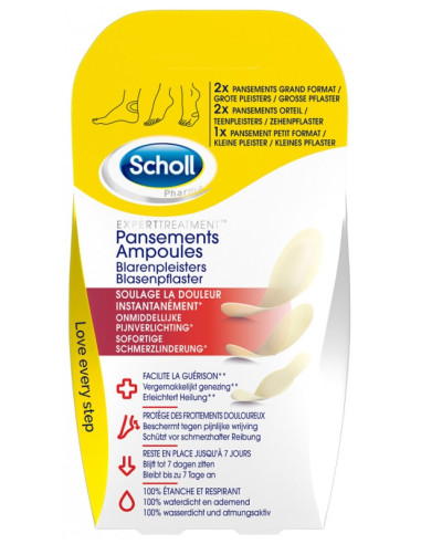 Scholl Pansements Ampoules Talon et Orteil Différents Formats - 5 Pansements