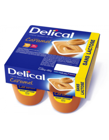 Délical Crème Dessert HP/HC Sans Lactose Caramel - 4 x 200 g