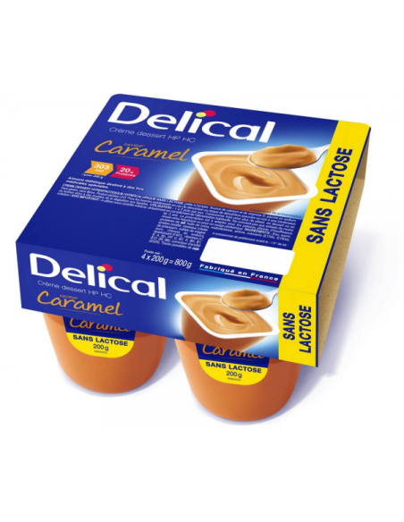 Délical Crème Dessert HP/HC Sans Lactose Caramel - 4 x 200 g
