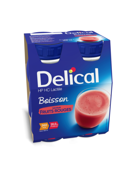 Delical Boisson HP/HC Lactée Fruits Rouges - 4x200ml