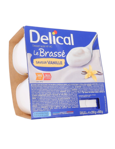 Delical Dessert lacté HP HC Le Brassé saveur Vanille - 4x200 ml
