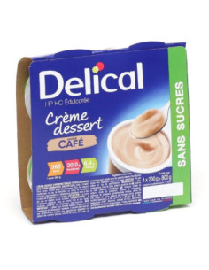 Delical crème dessert sans sucre café - 4 x 200g