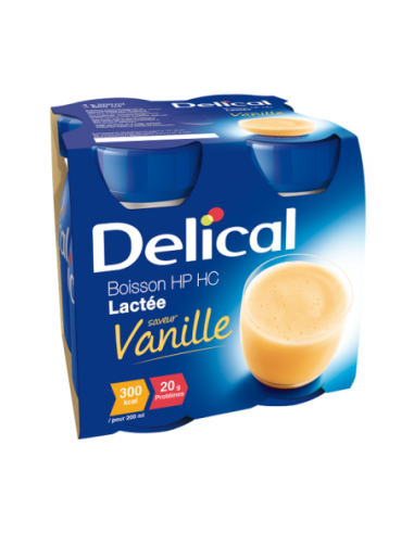 Delical Boisson lactée HP/HC vanille - 4x200ml