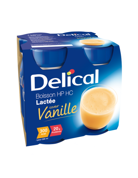 Delical Boisson lactée HP/HC vanille - 4x200ml
