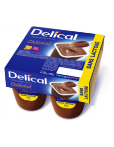 Delical Crème Dessert HP/HC Sans Lactose Chocolat - 4 x 200 g