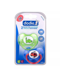 Dodie Sucettes anatomiques en silicone 6m+ "Garçon" - Lot de 2